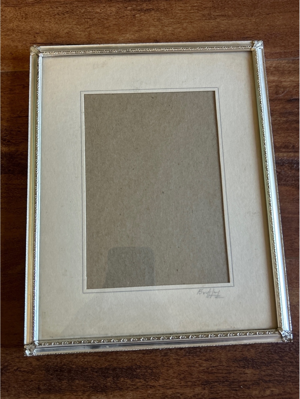 Vintage Silver Ornate Picture Frame with Matting